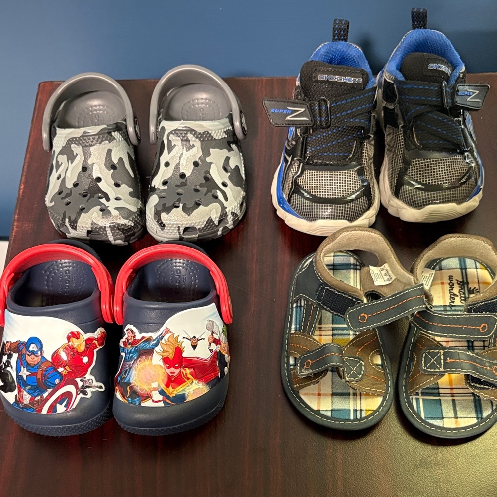 CROCS Kids Superhero Clogs with Red and Blue Accents